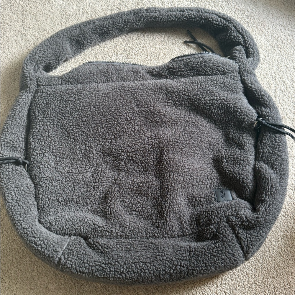 Free People Carryall Tote in Grey Sherpa NWOT
